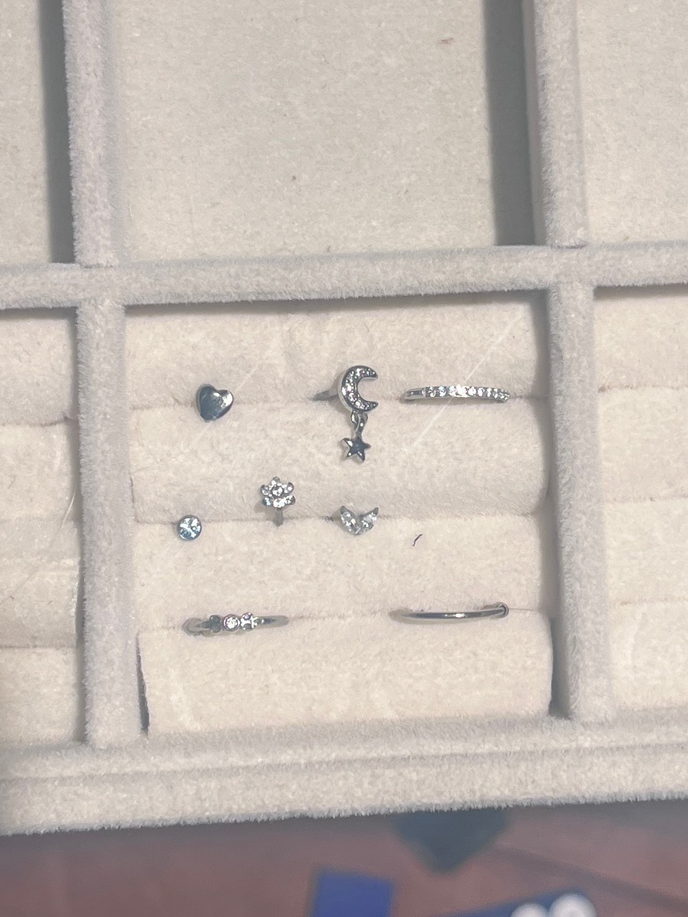 Stainless steel and white gold nose ring lot